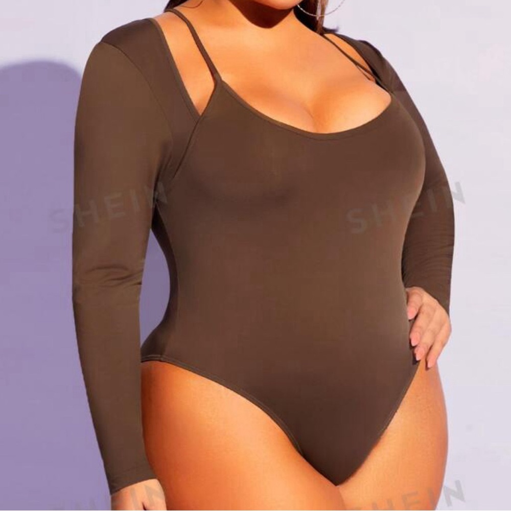 Solid Cut Out Slim Bodysuit